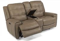 Wicklow Power Reclining Loveseat with Console 1681-64PH by Flexsteel