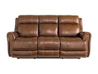 Club Level Marquee Umber Leather Power Sofa - 3707-P62 Bassett