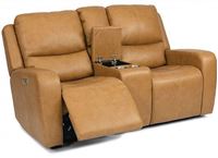Aiden Power Reclining Leather Loveseat with Console & Power Headrest (1039-64PH) by Flexsteel furniture