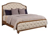 BERKSHIRE QUEEN GLENDALE UPH SHELTER BED COMPLETE - 011-313R - AMERICAN DREW