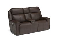 Barnett Power Reclining Loveseat with Console and Power Headrests and Lumbar - 1601-64PH Flexsteel Furniture