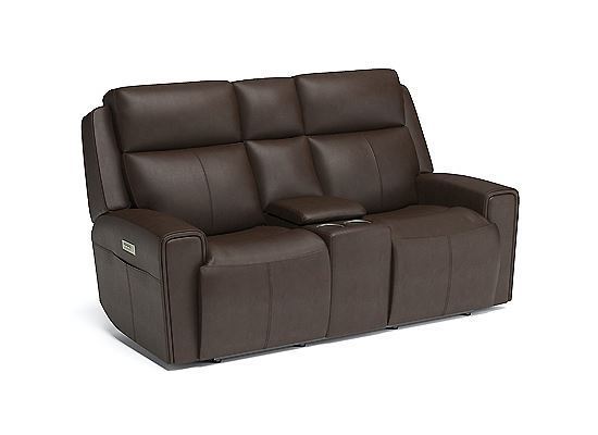 Barnett Power Reclining Loveseat with Console and Power Headrests and Lumbar - 1601-64PH Flexsteel Furniture