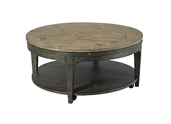 KINCAID ARTISANS ROUND COCKTAIL TABLE PLANK ROAD COLLECTION ITEM # 706-911C